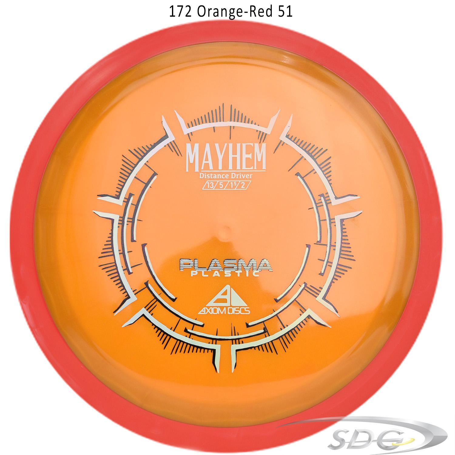 axiom-plasma-mayhem-disc-golf-distance-driver 172 Orange-Red 51 