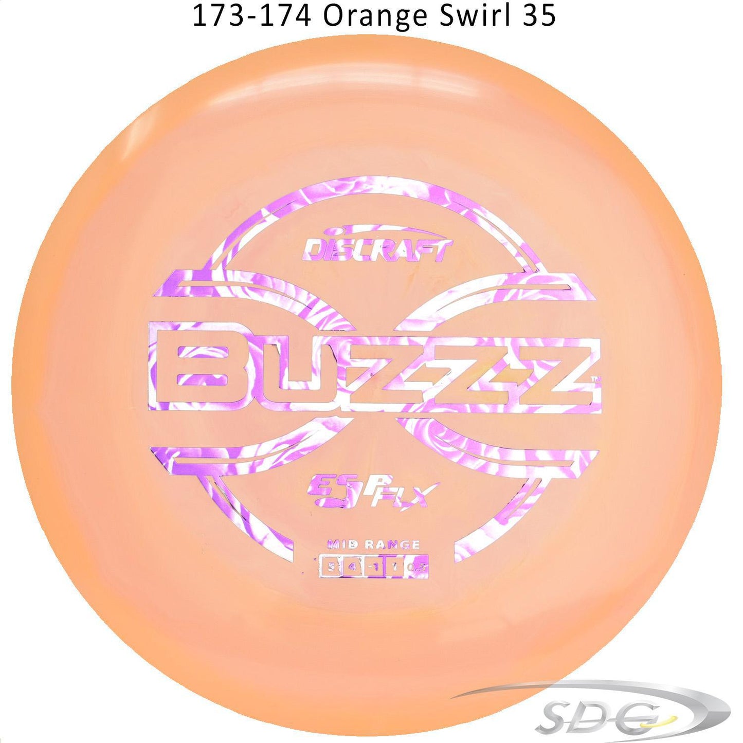 dicraft-esp-flx-buzzz-disc-golf-mid-range 173-174 Orange Swirl 35