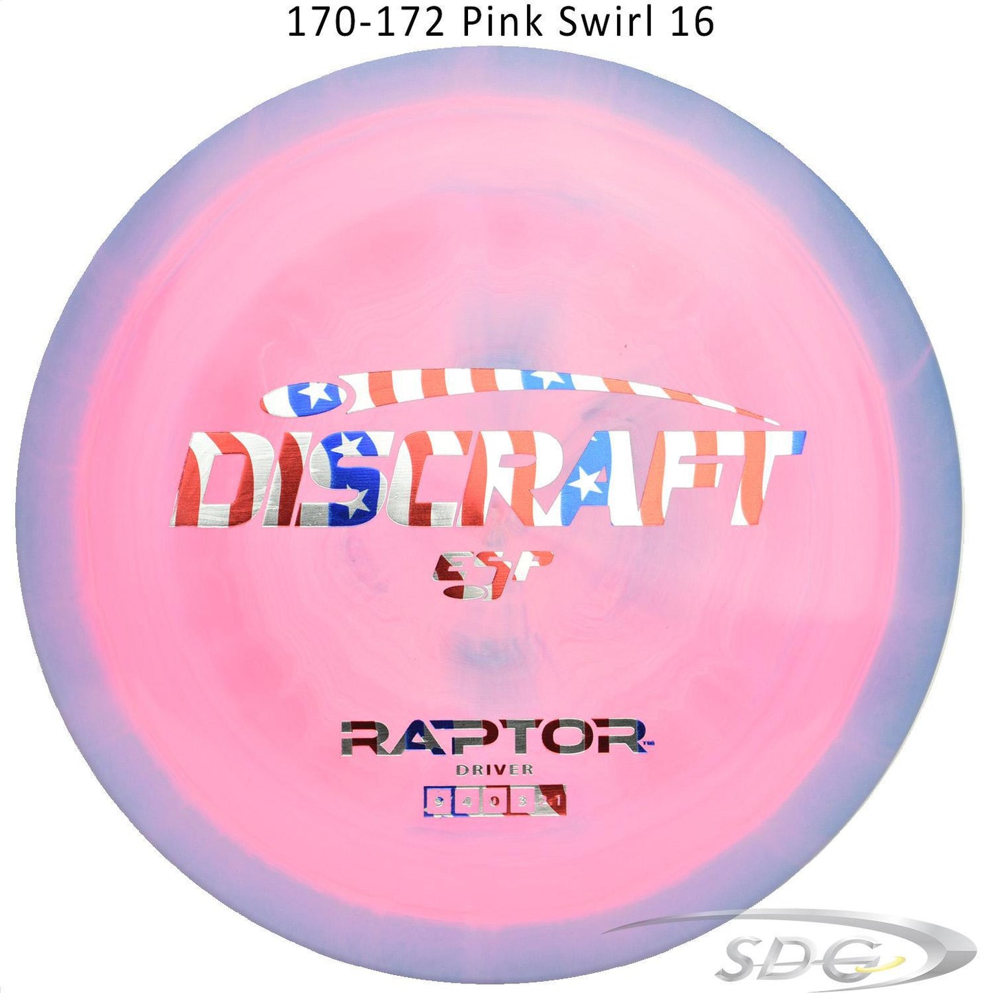 discraft-esp-raptor-disc-golf-distance-driver 170-172 Pink Swirl 16 