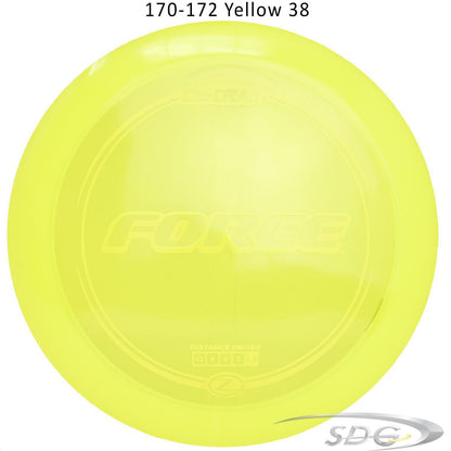 discraft-z-line-force-disc-golf-distance-driver 170-172 Yellow 38