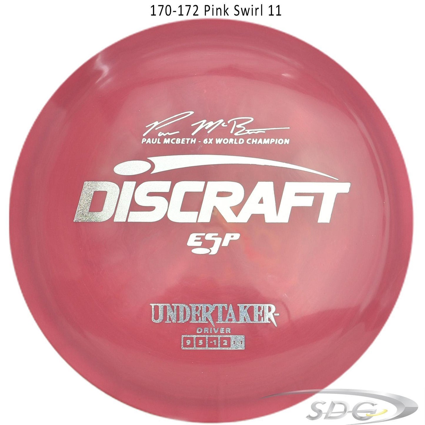 discraft-esp-undertaker-6x-paul-mcbeth-signature-series-disc-golf-distance-driver 170-172 Pink Swirl 11