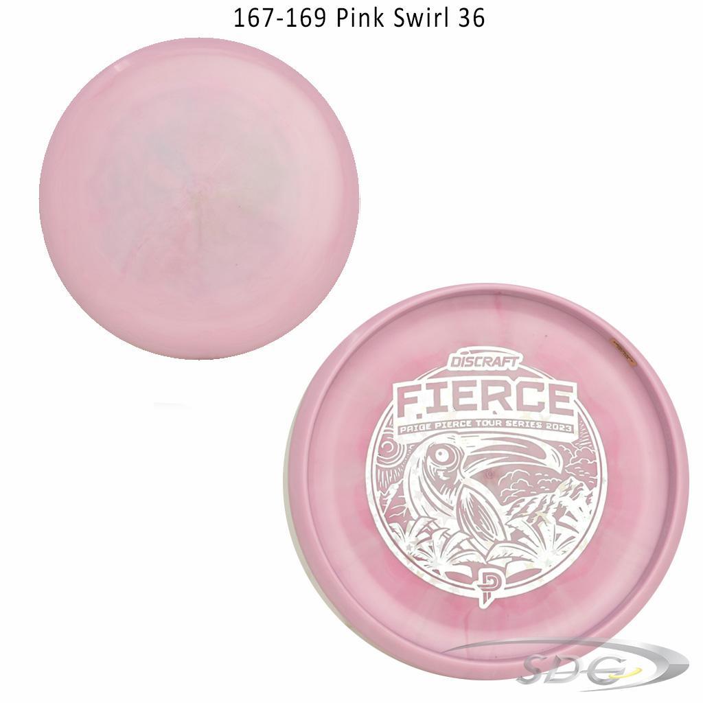 discraft-esp-fierce-bottom-stamp-2023-paige-pierce-tour-series-disc-golf-putter 167-169 Pink Swirl 36 
