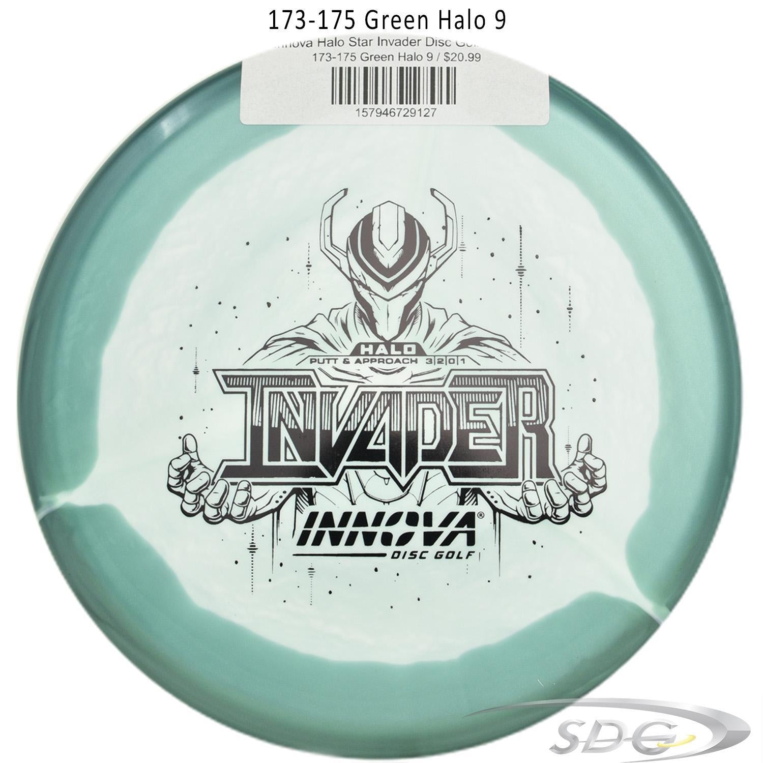 innova-halo-star-invader-disc-golf-putter 173-175 Green Halo 9 
