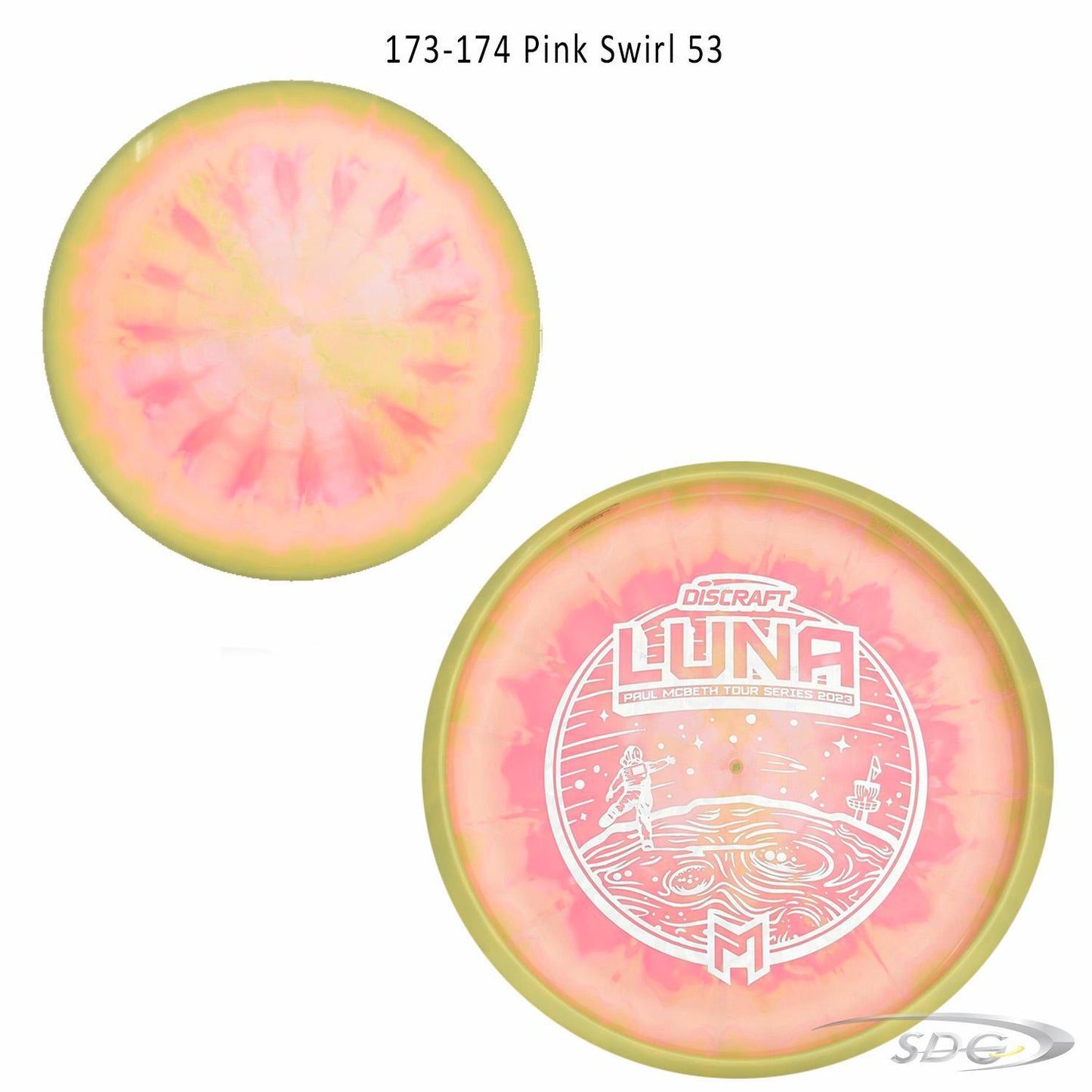 discraft-esp-luna-bottom-stamp-2023-paul-mcbeth-tour-series-disc-golf-putter 173-174 Pink Swirl 53 