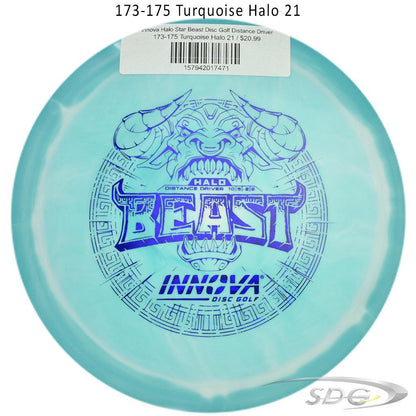 innova-halo-star-beast-disc-golf-distance-driver 173-175 Turquoise Halo 21