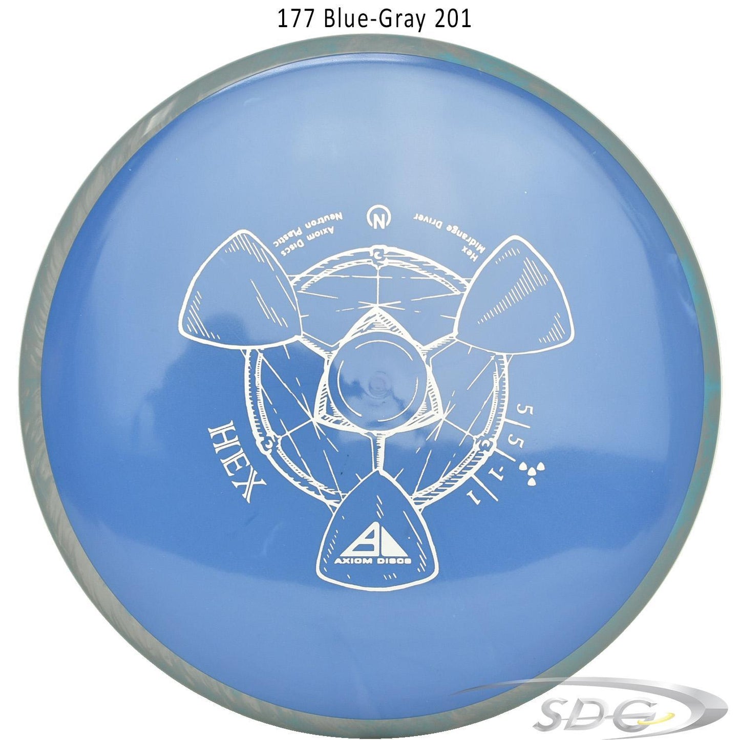 axiom-neutron-hex-disc-golf-midrange 177 Blue-Gray 201