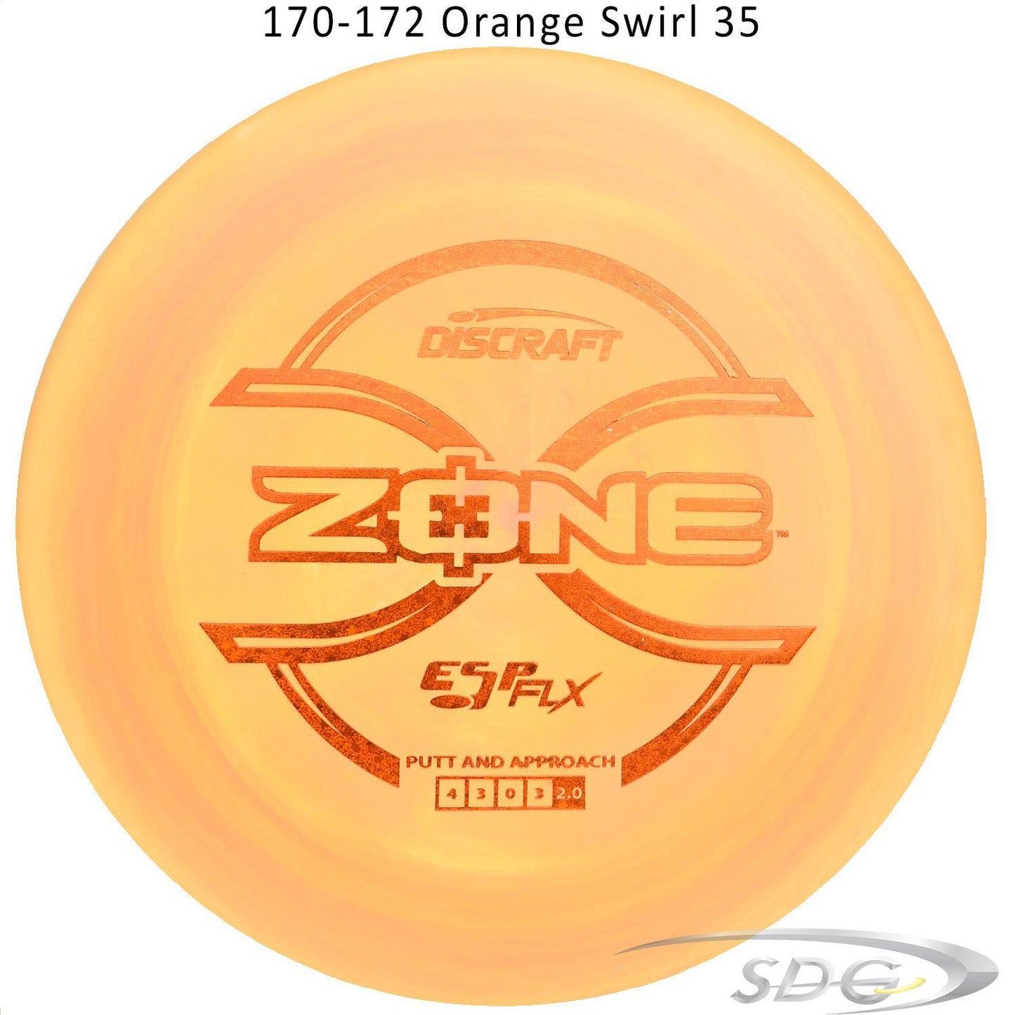discraft-esp-flx-zone-disc-golf-putter 170-172 Orange Swirl 35 