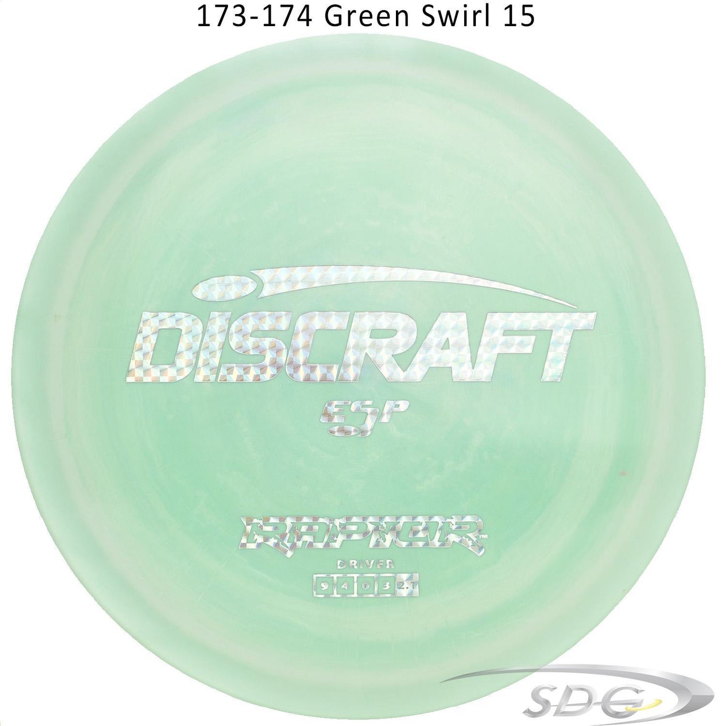 discraft-esp-raptor-disc-golf-distance-driver 173-174 Green Swirl 15 