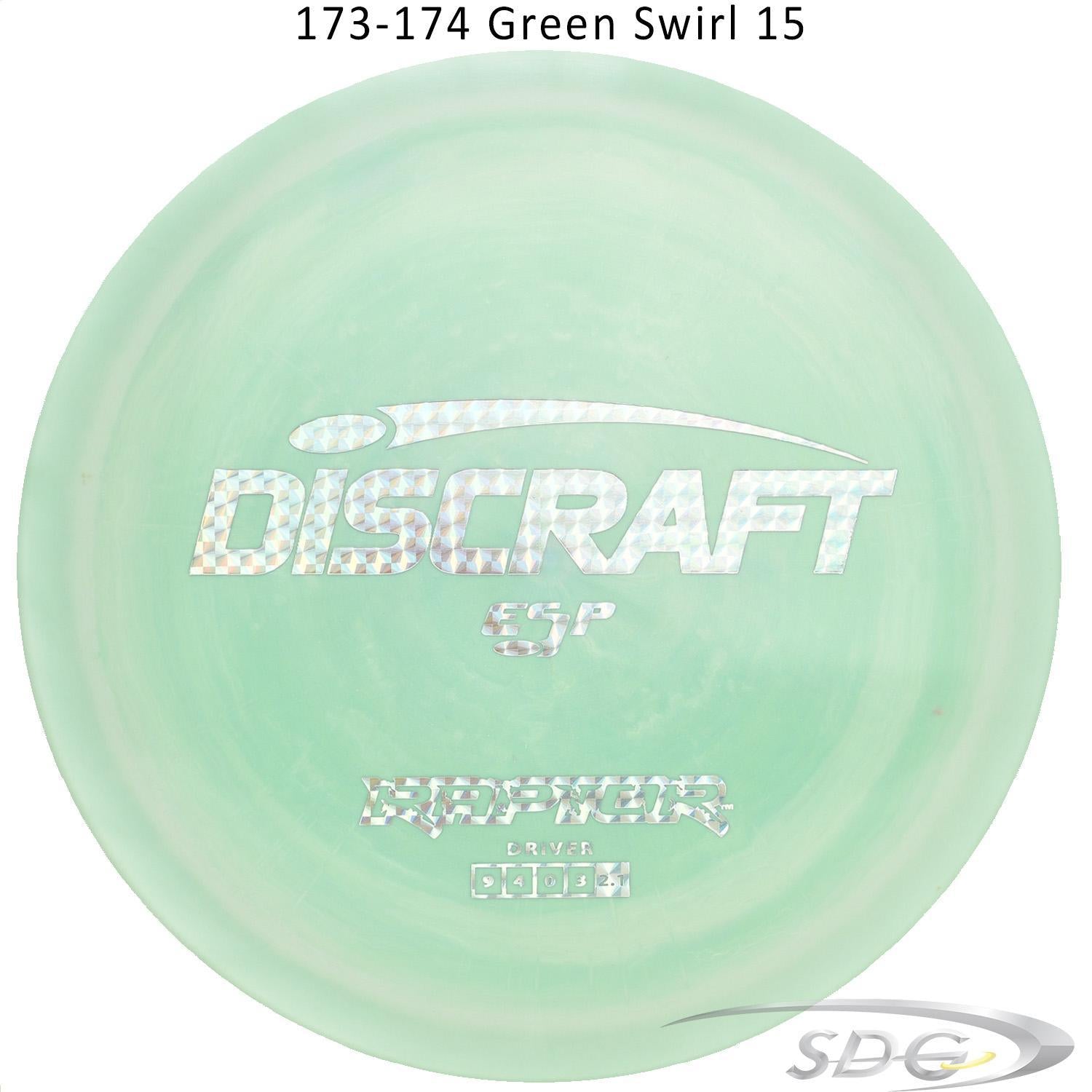 discraft-esp-raptor-disc-golf-distance-driver 173-174 Green Swirl 15