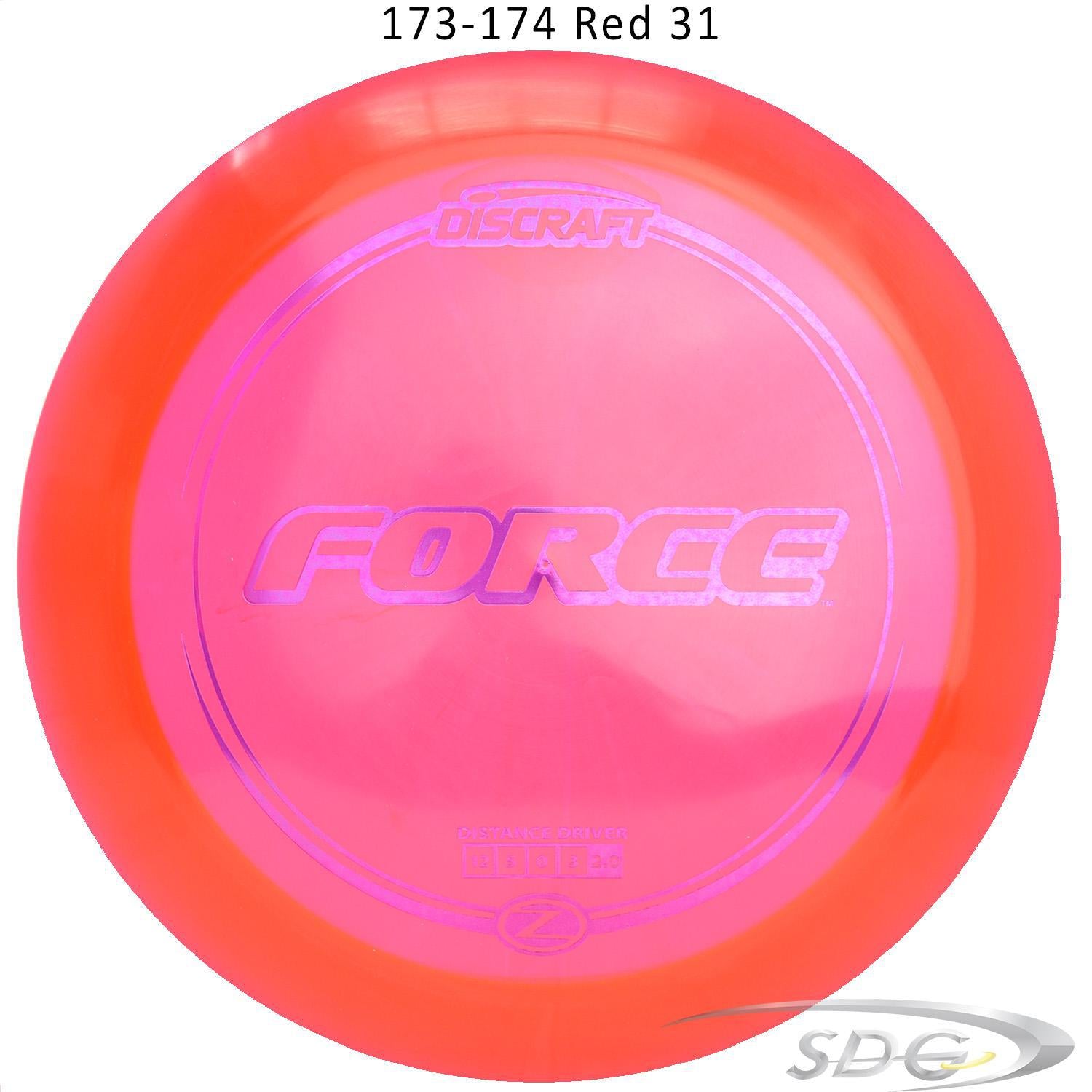 discraft-z-line-force-disc-golf-distance-driver 173-174 Red 31