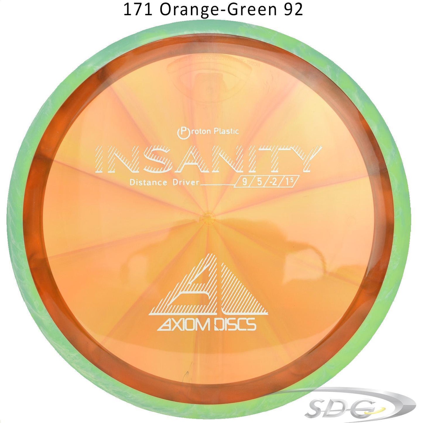 axiom-proton-insanity-disc-golf-distance-driver 171 Orange-Green 92 