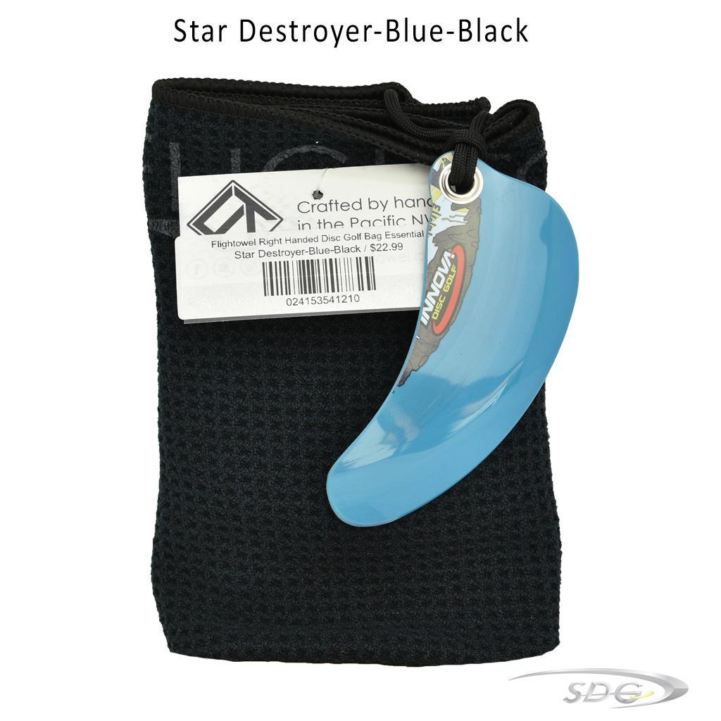 flightowel-right-handed-disc-golf-bag-essential Star Destroyer-Blue-Black 