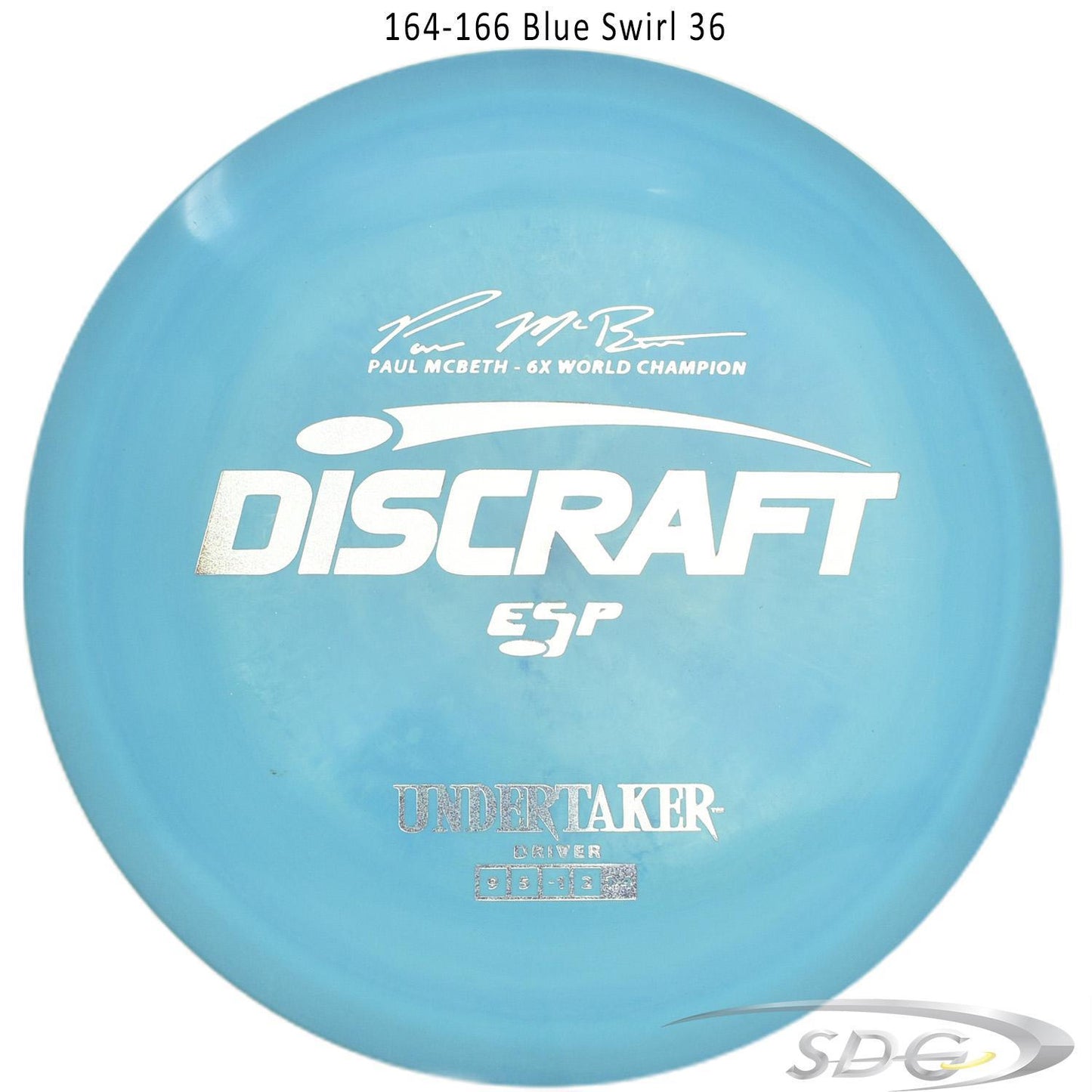 discraft-esp-undertaker-6x-paul-mcbeth-signature-series-disc-golf-distance-driver 164-166 Blue Swirl 36