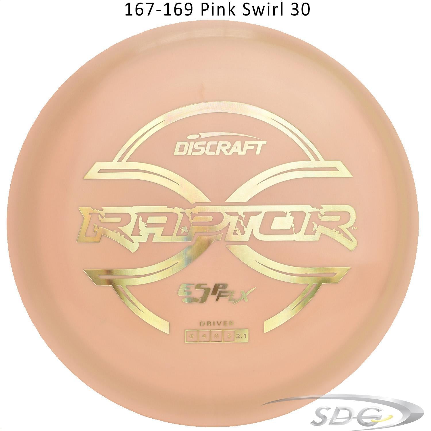 discraft-esp-flx-raptor-disc-golf-distance-driver 167-169 Pink Swirl 30