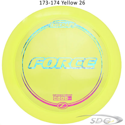 discraft-z-line-force-disc-golf-distance-driver 173-174 Yellow 26