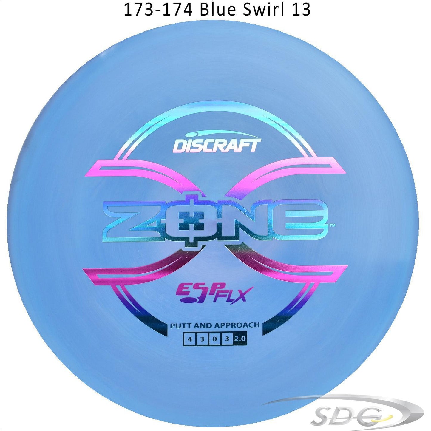 discraft-esp-flx-zone-disc-golf-putter 173-174 Blue Swirl 13 