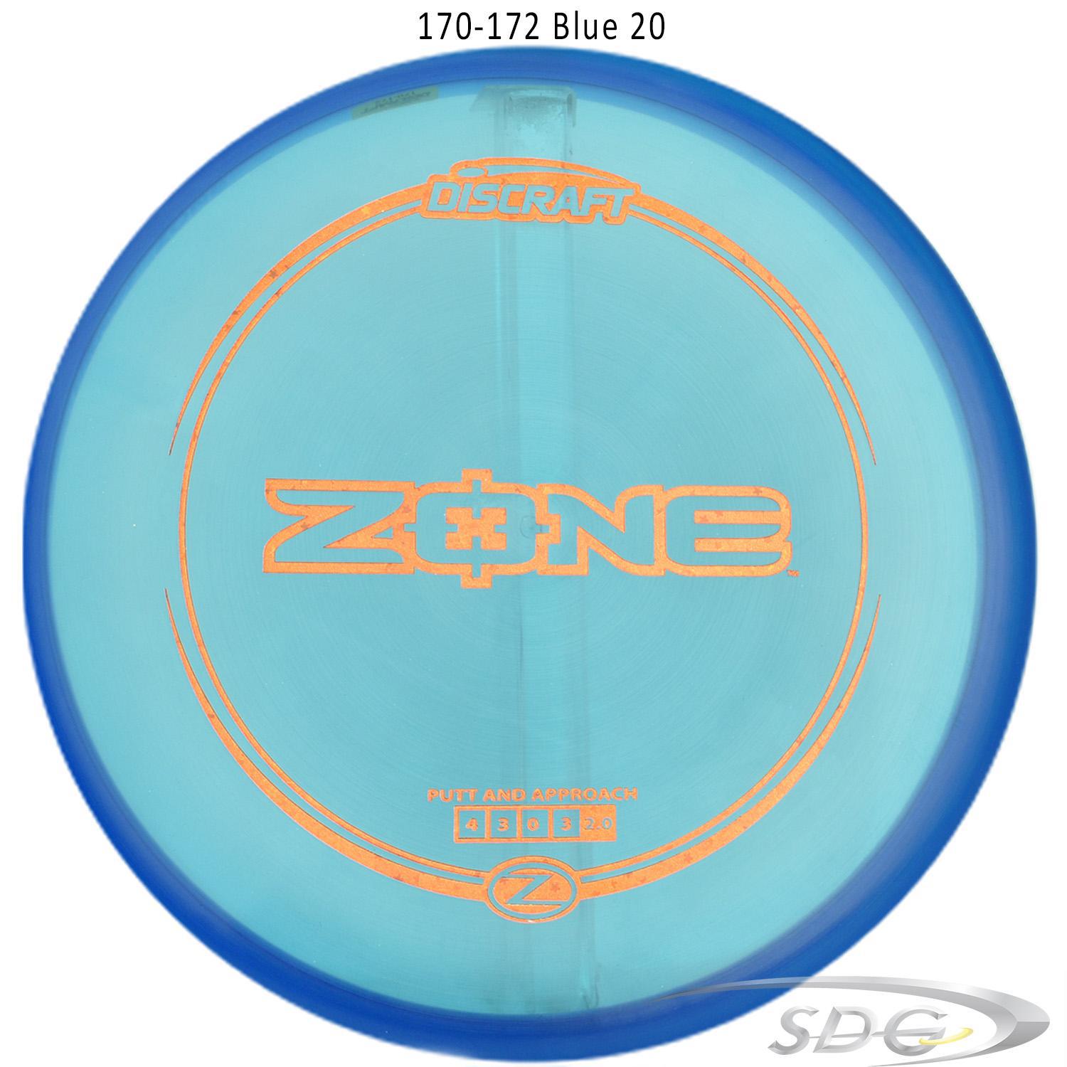 discraft-z-line-zone-disc-golf-putter 170-172 Blue 20 