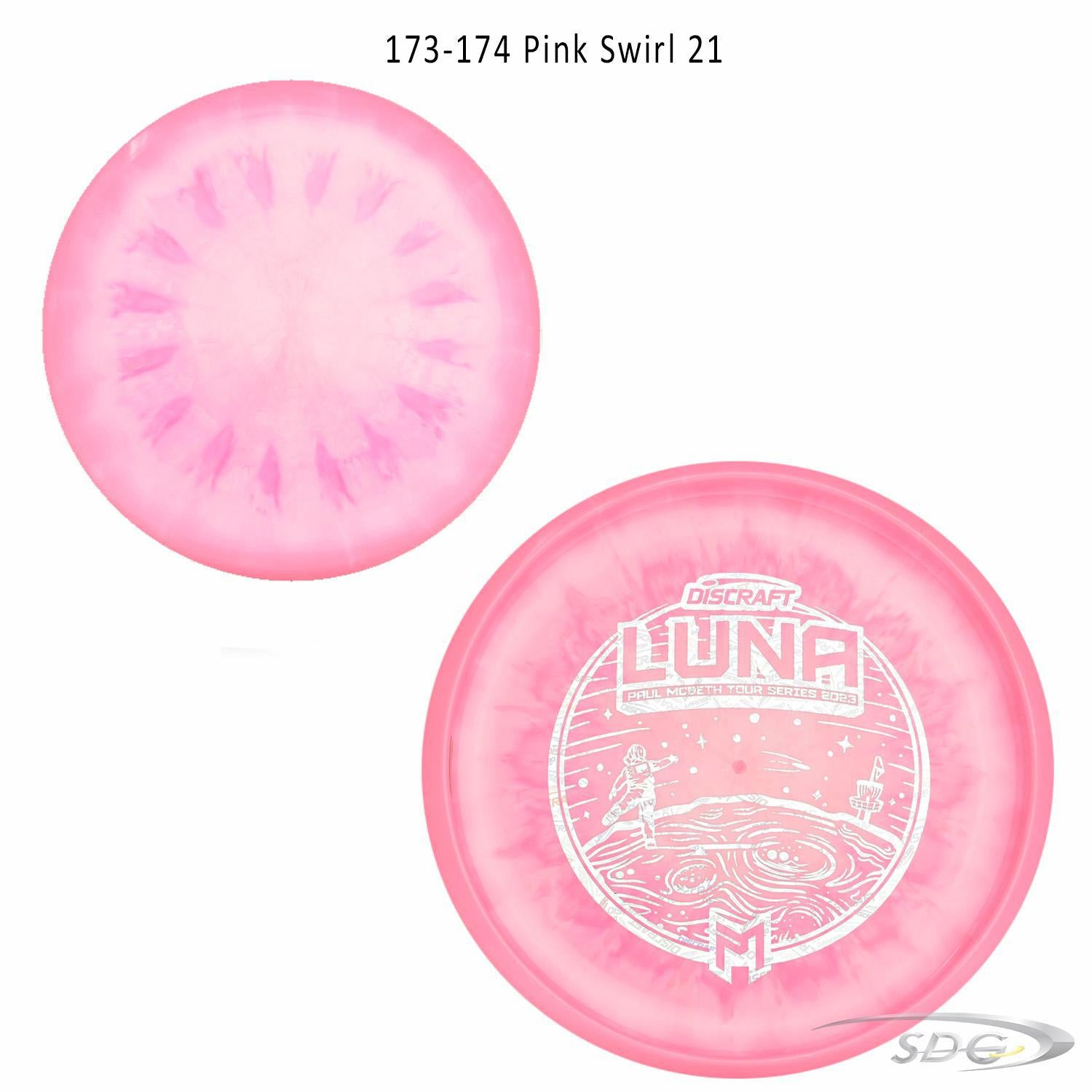 discraft-esp-luna-bottom-stamp-2023-paul-mcbeth-tour-series-disc-golf-putter 173-174 Pink Swirl 21 