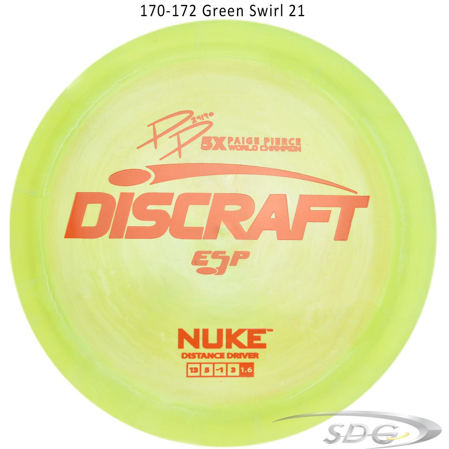 discraft-esp-nuke-paige-pierce-signature-disc-golf-distance-driver 170-172 Green Swirl 21