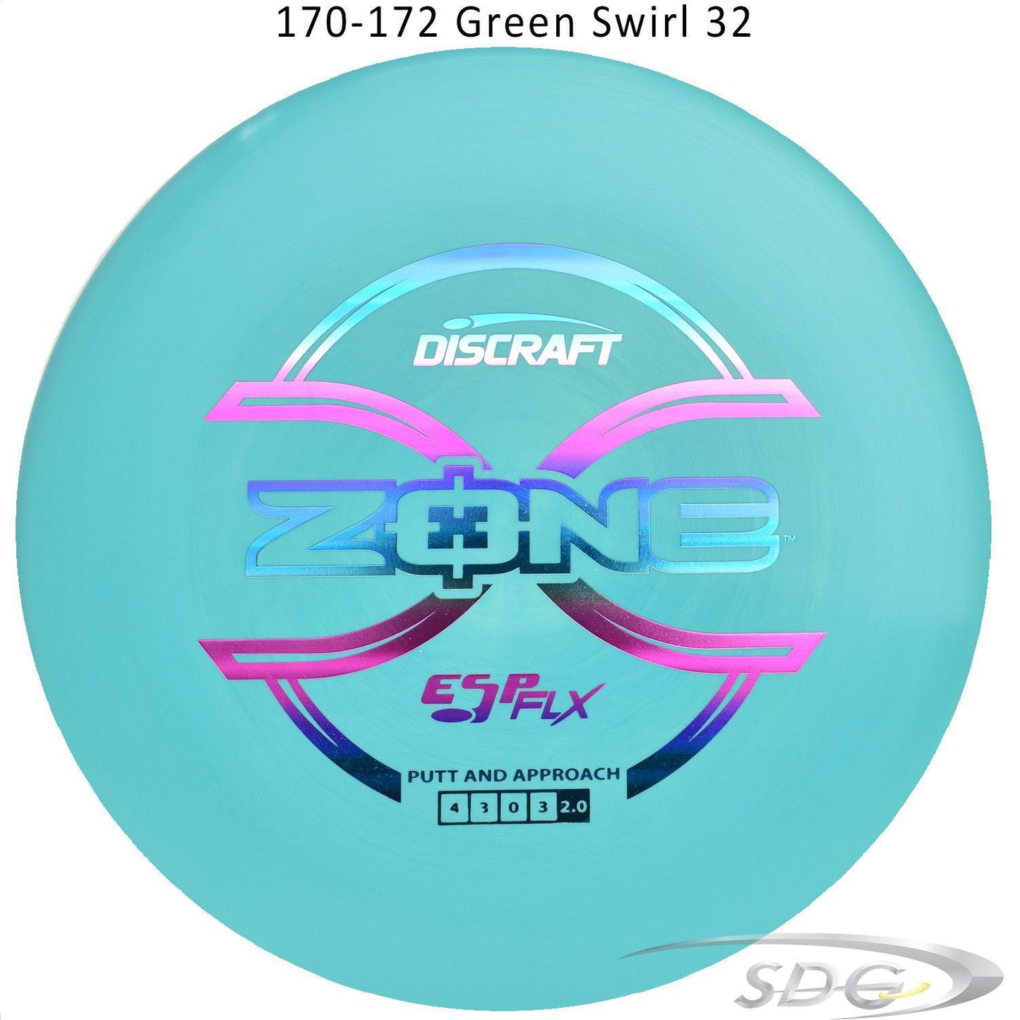 discraft-esp-flx-zone-disc-golf-putter 170-172 Green Swirl 32 