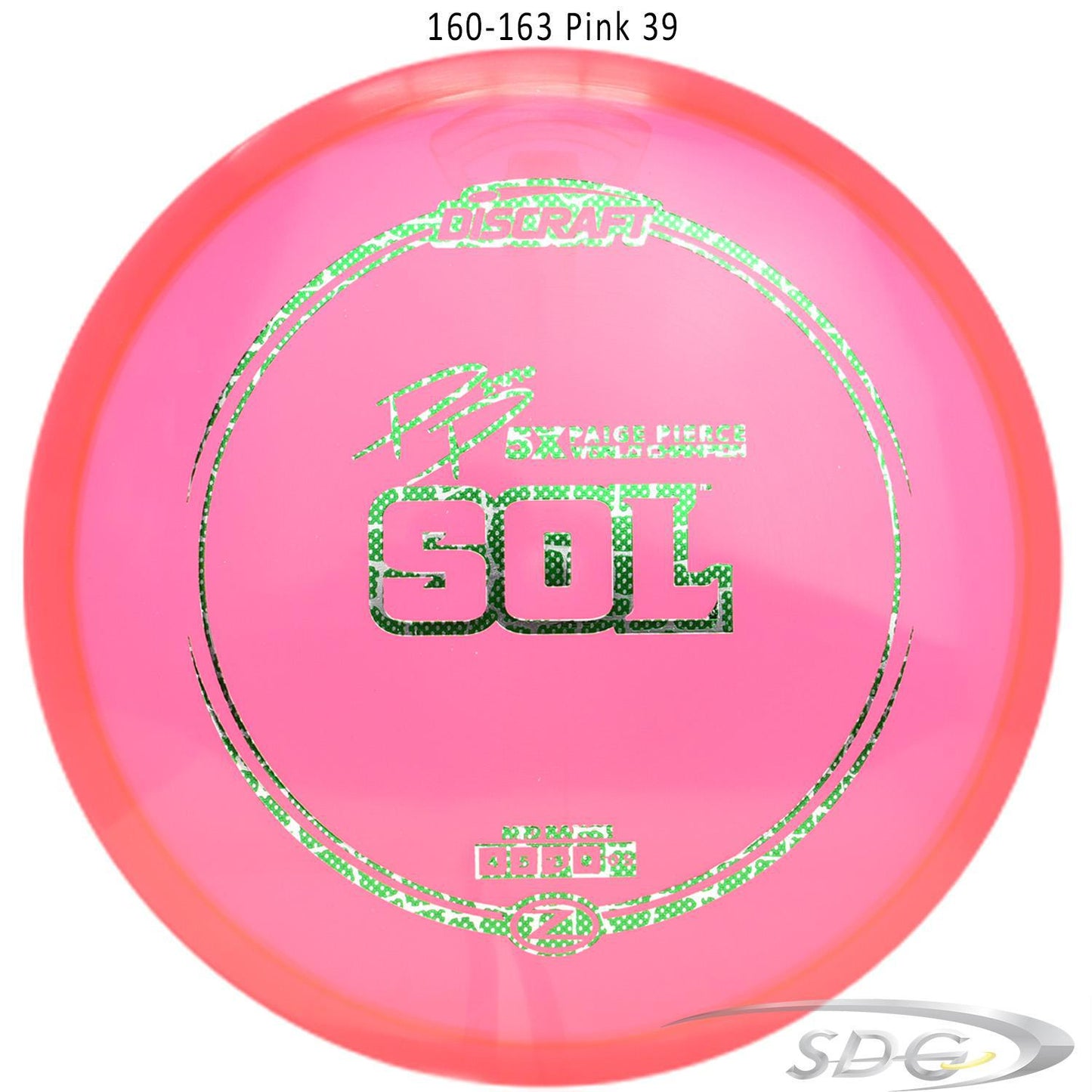 discraft-z-line-sol-paige-pierce-signature-disc-golf-mid-range 160-163 Pink 39