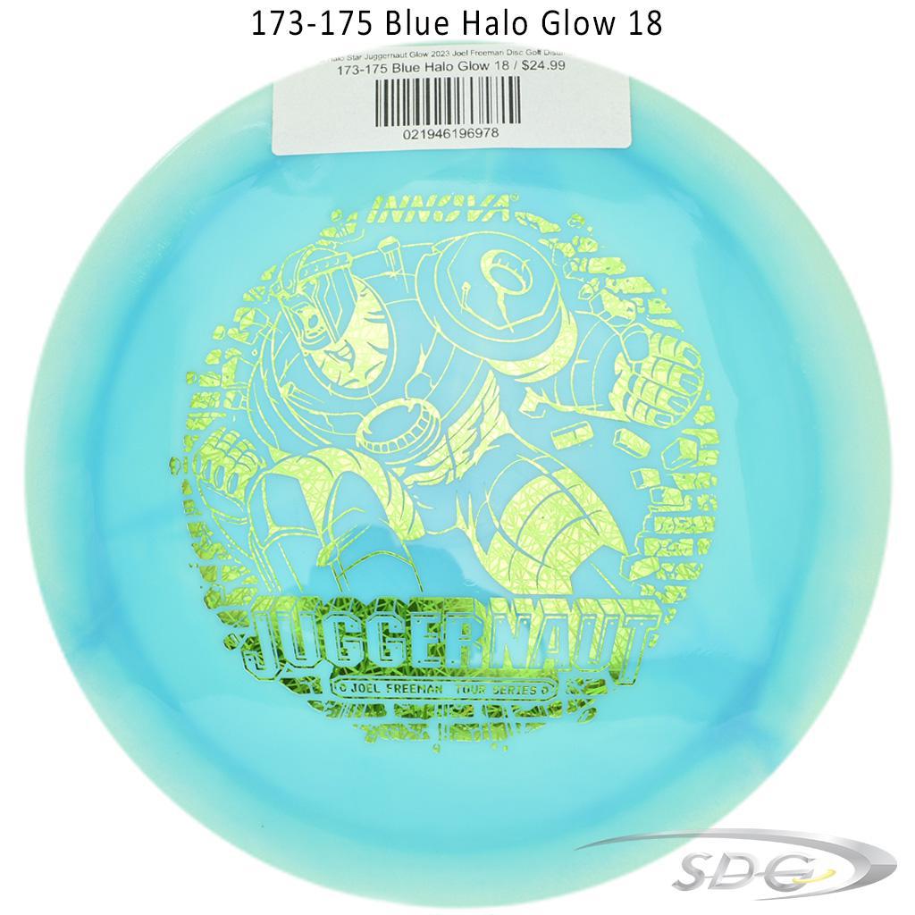 innova-halo-star-juggernaut-glow-2023-joel-freeman-disc-golf-distance-driver 173-175 Blue Halo Glow 18 