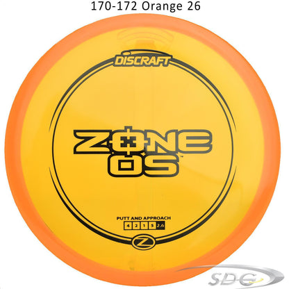 discraft-z-line-zone-os-disc-golf-putter 170-172 Orange 26