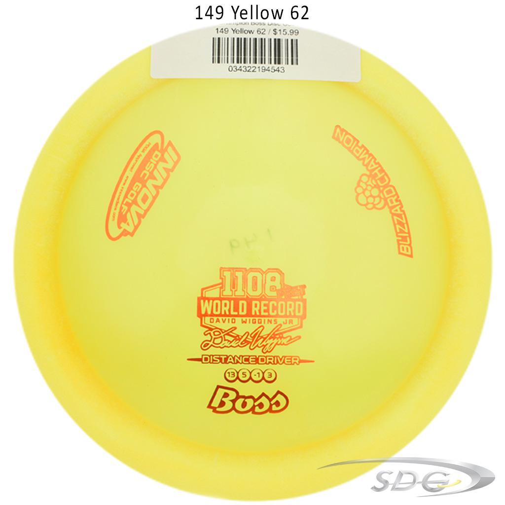 innova-blizzard-champion-boss-disc-golf-distance-driver 149 Yellow 62 