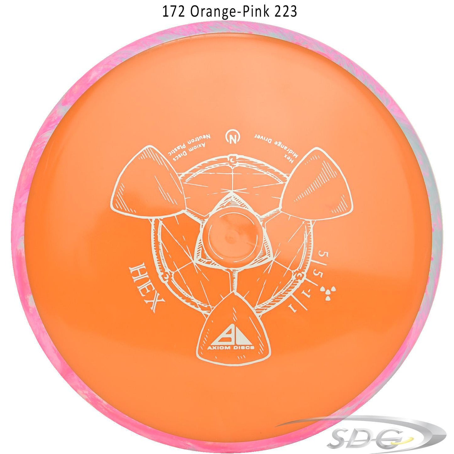 axiom-neutron-hex-disc-golf-midrange 172 Orange-Pink 223