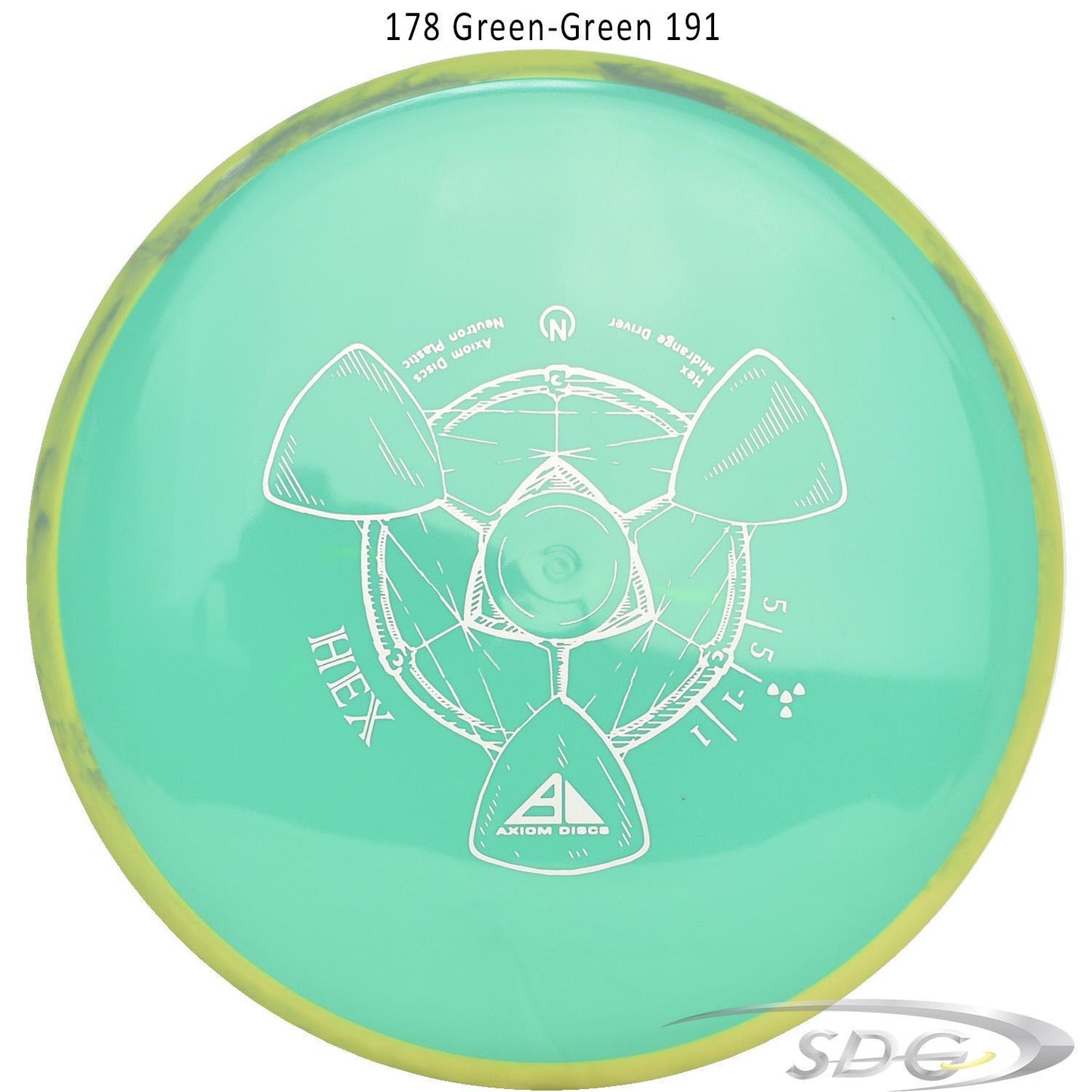 axiom-neutron-hex-disc-golf-midrange 178 Green-Green 191