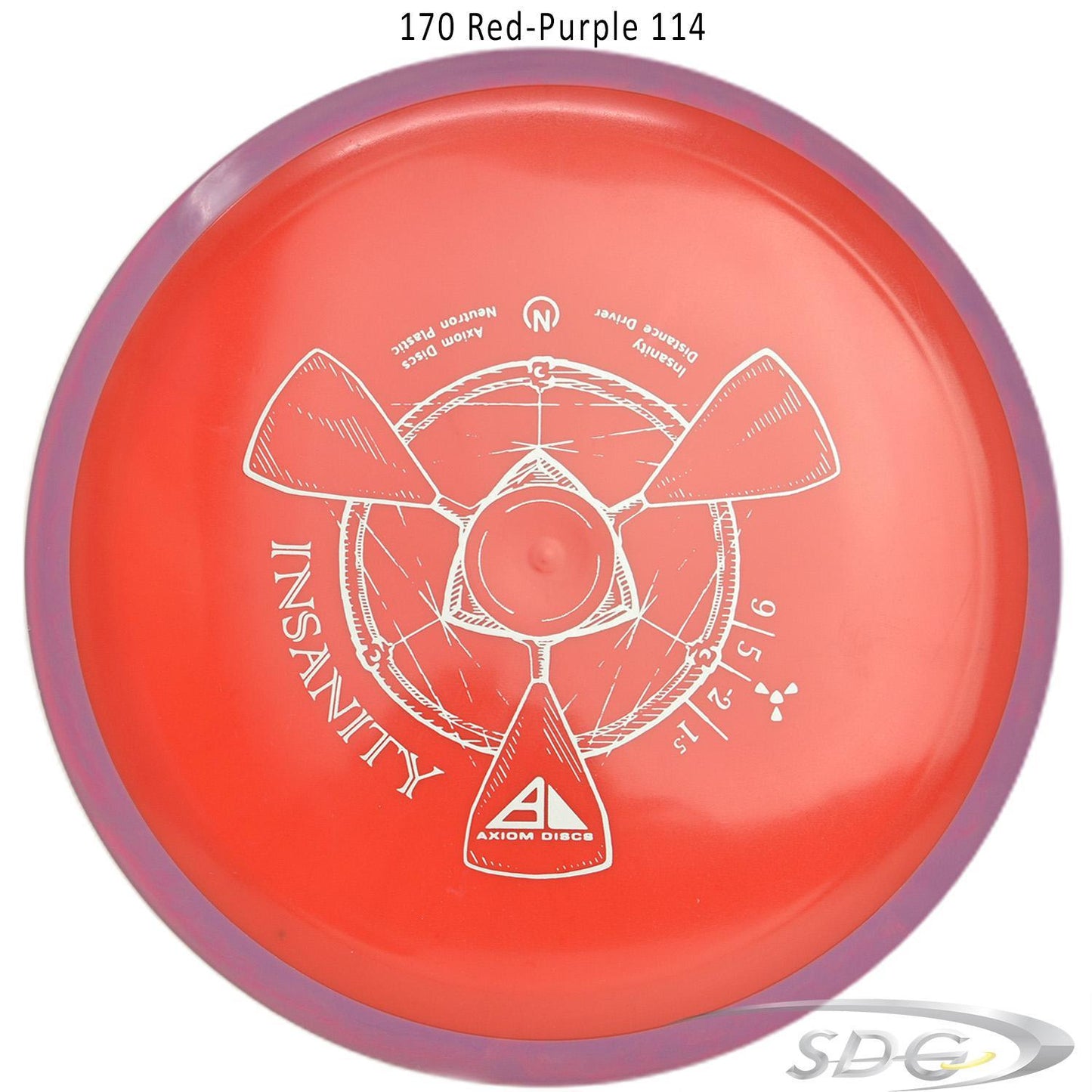 axiom-neutron-insanity-disc-golf-distance-driver 170 Red-Purple 114 
