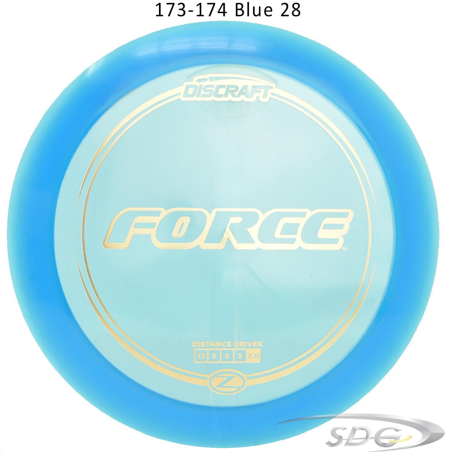 discraft-z-line-force-disc-golf-distance-driver 173-174 Blue 28