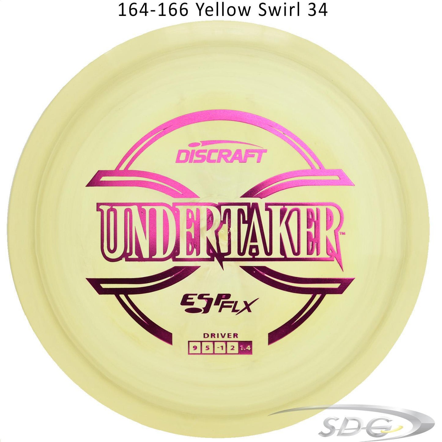 discraft-esp-flx-undertaker-disc-golf-distance-driver 164-166 Yellow Swirl 34 