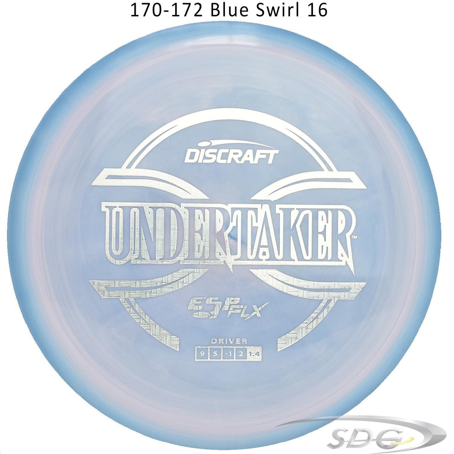 discraft-esp-flx-undertaker-disc-golf-distance-driver 170-172 Blue Swirl 16 