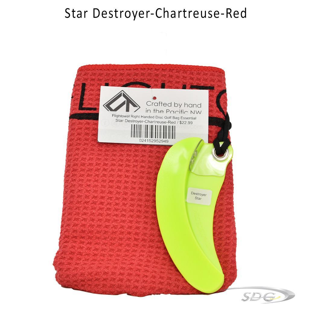 flightowel-right-handed-disc-golf-bag-essential Star Destroyer-Chartreuse-Red 