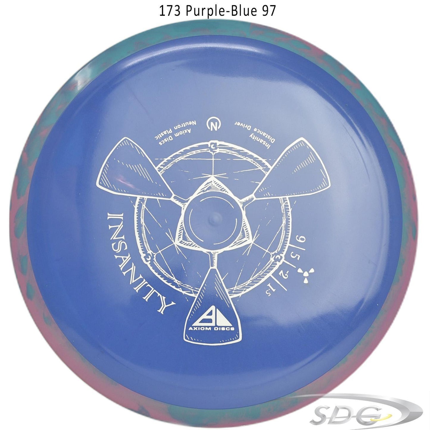 axiom-neutron-insanity-disc-golf-distance-driver 173 Purple-Blue 97 