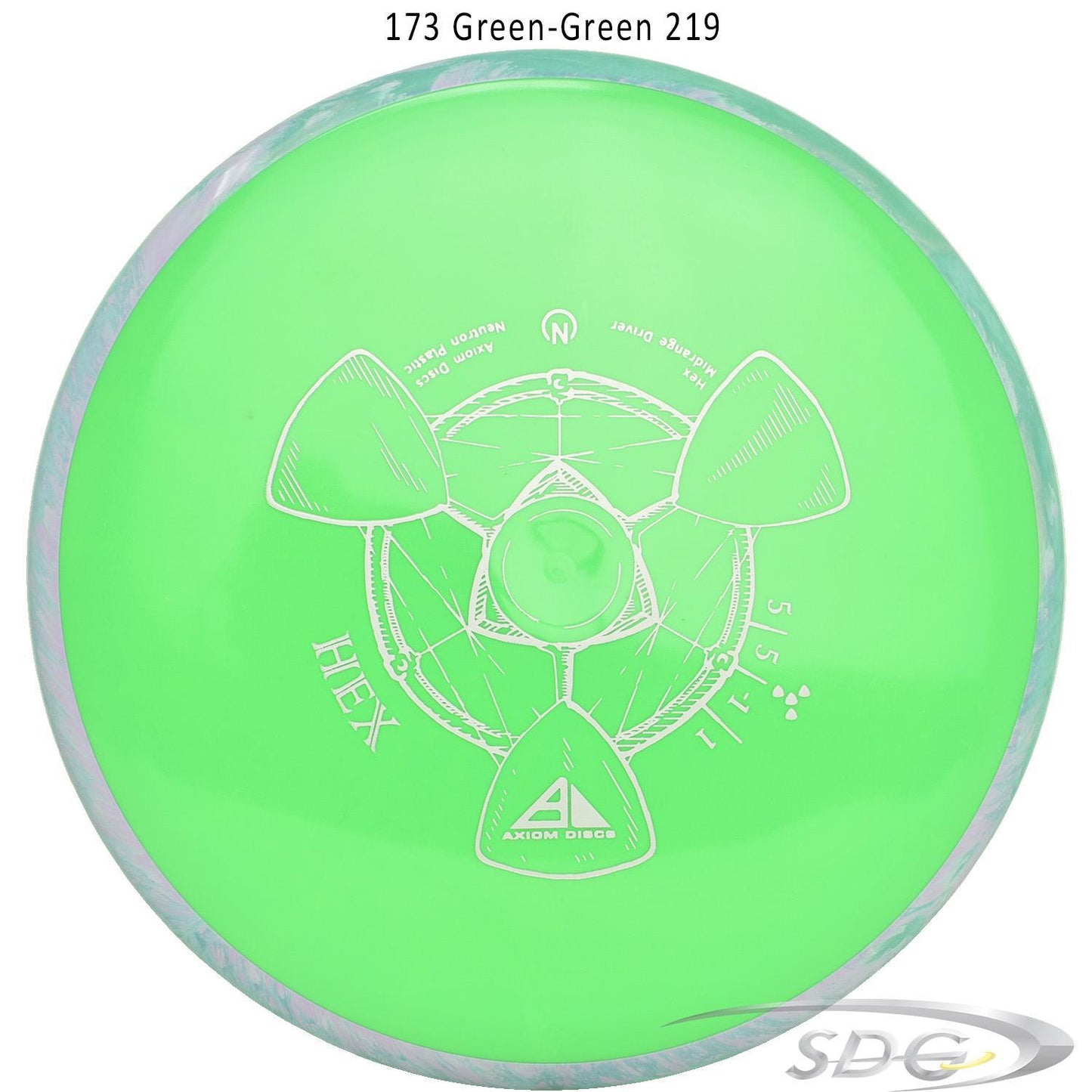axiom-neutron-hex-disc-golf-midrange 173 Green-Green 219