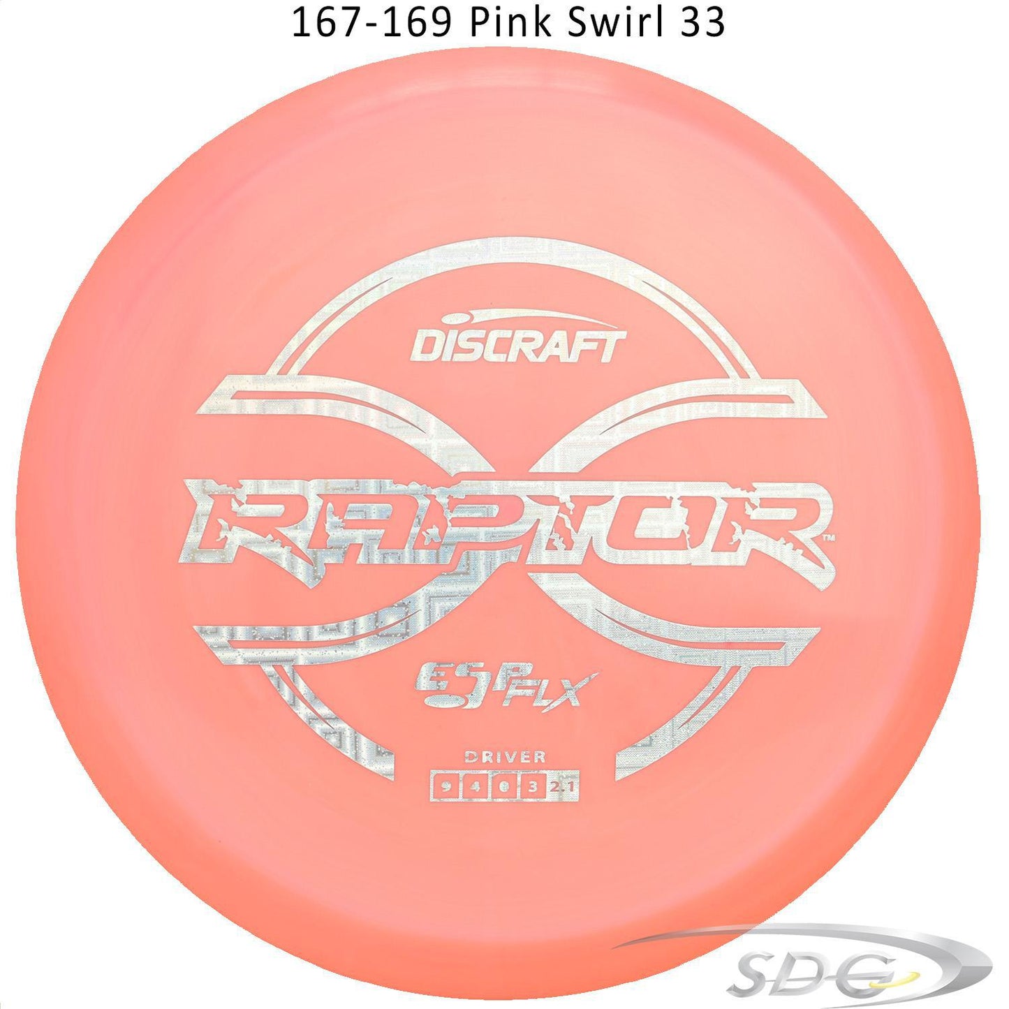 discraft-esp-flx-raptor-disc-golf-distance-driver 167-169 Pink Swirl 33 