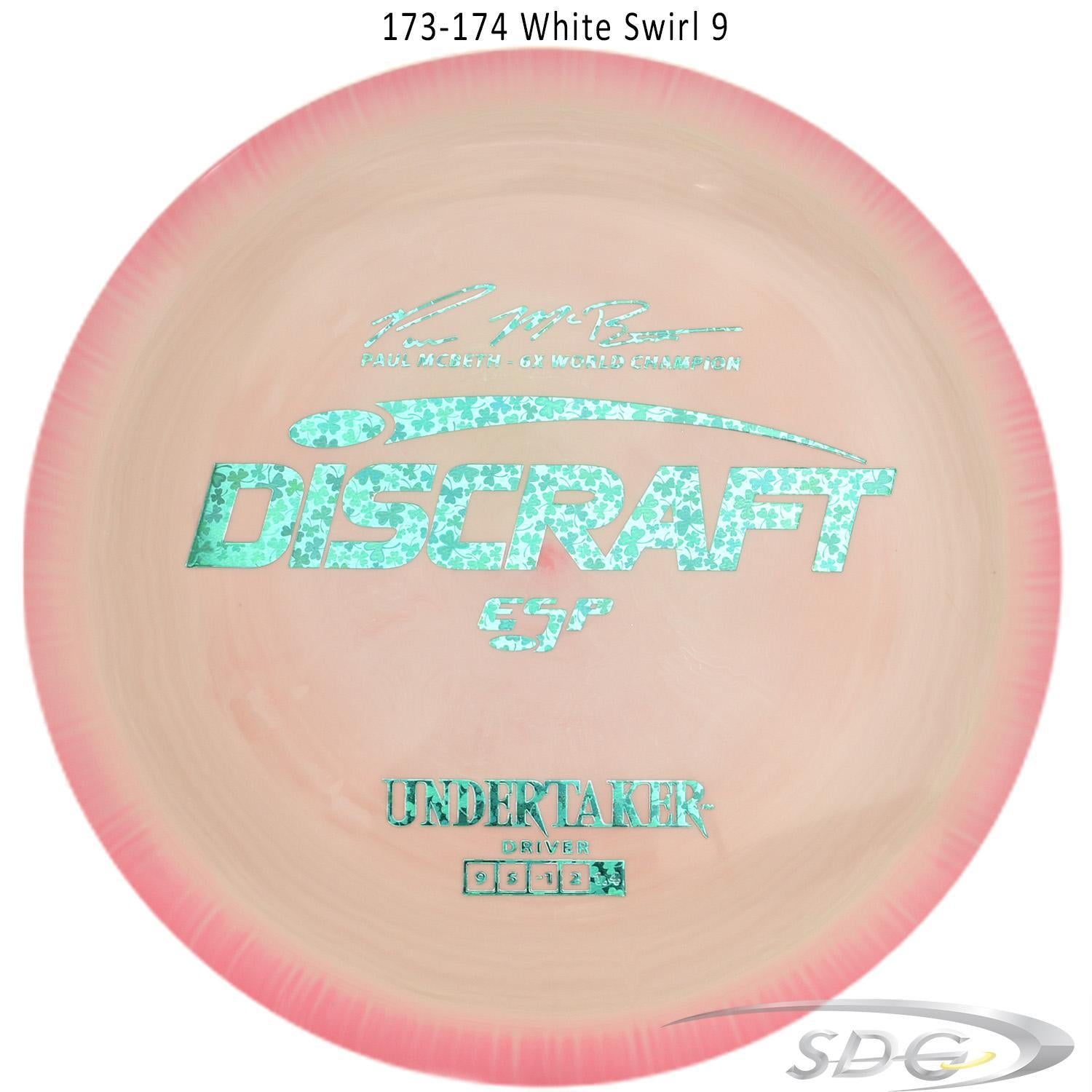 discraft-esp-undertaker-6x-paul-mcbeth-signature-series-disc-golf-distance-driver 173-174 White Swirl 9