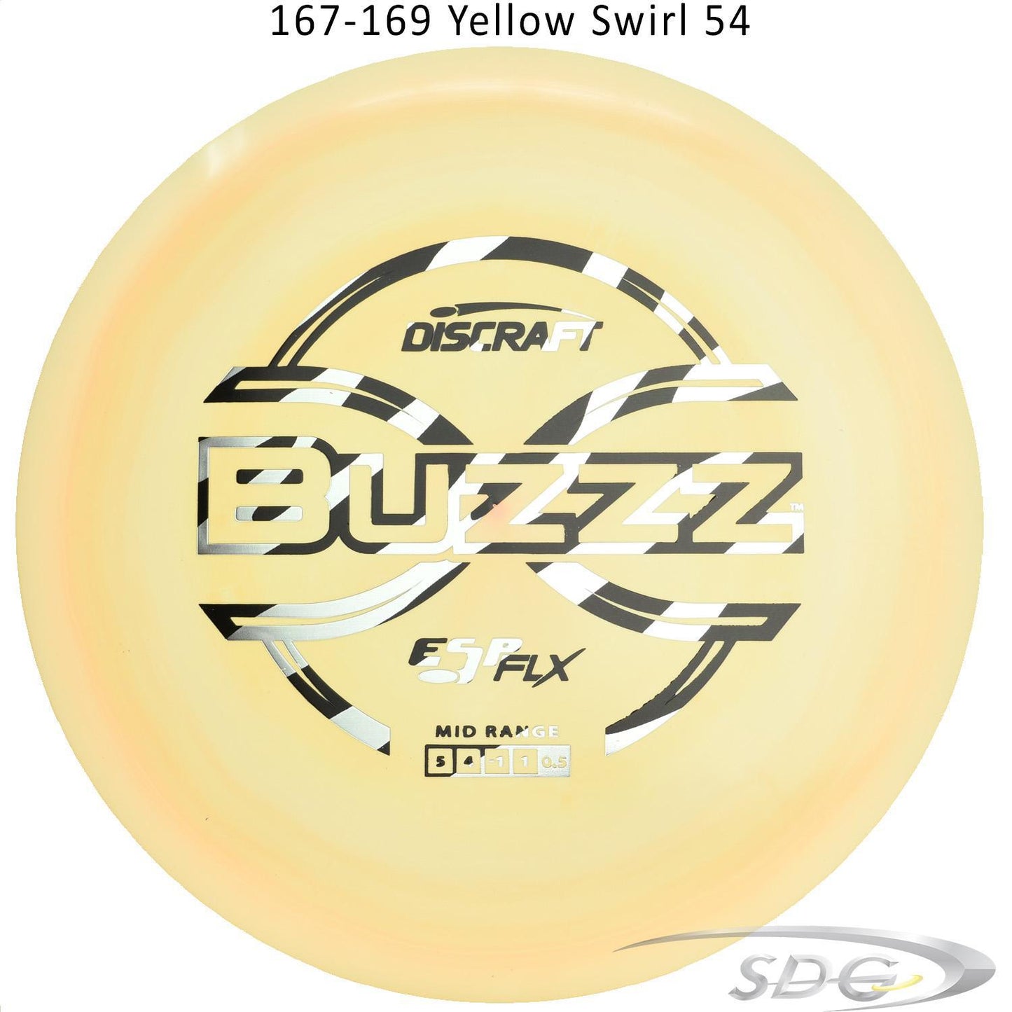 dicraft-esp-flx-buzzz-disc-golf-mid-range 167-169 Yellow Swirl 54