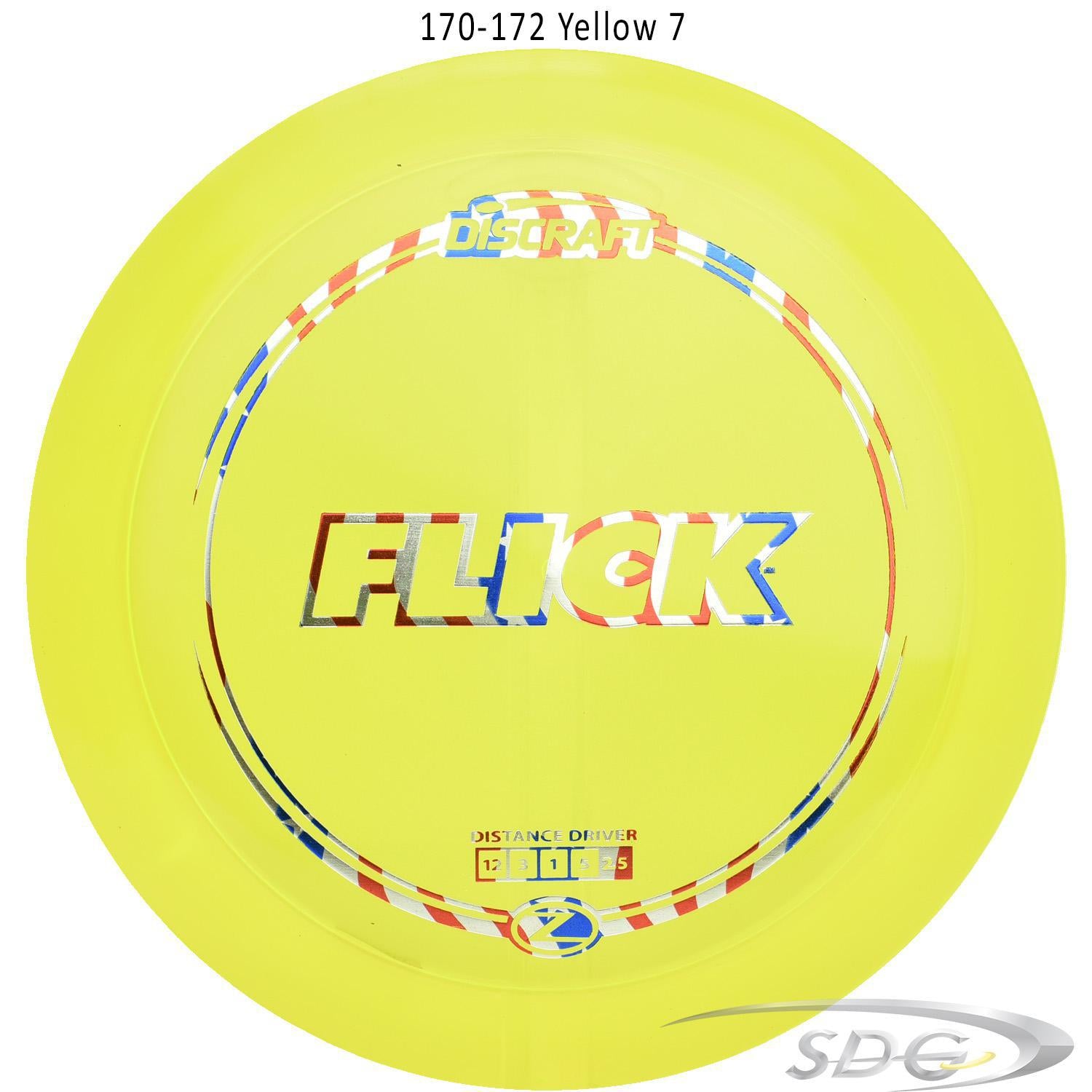 discraft-z-line-flick-disc-golf-distance-driver 170-172 Yellow 7 