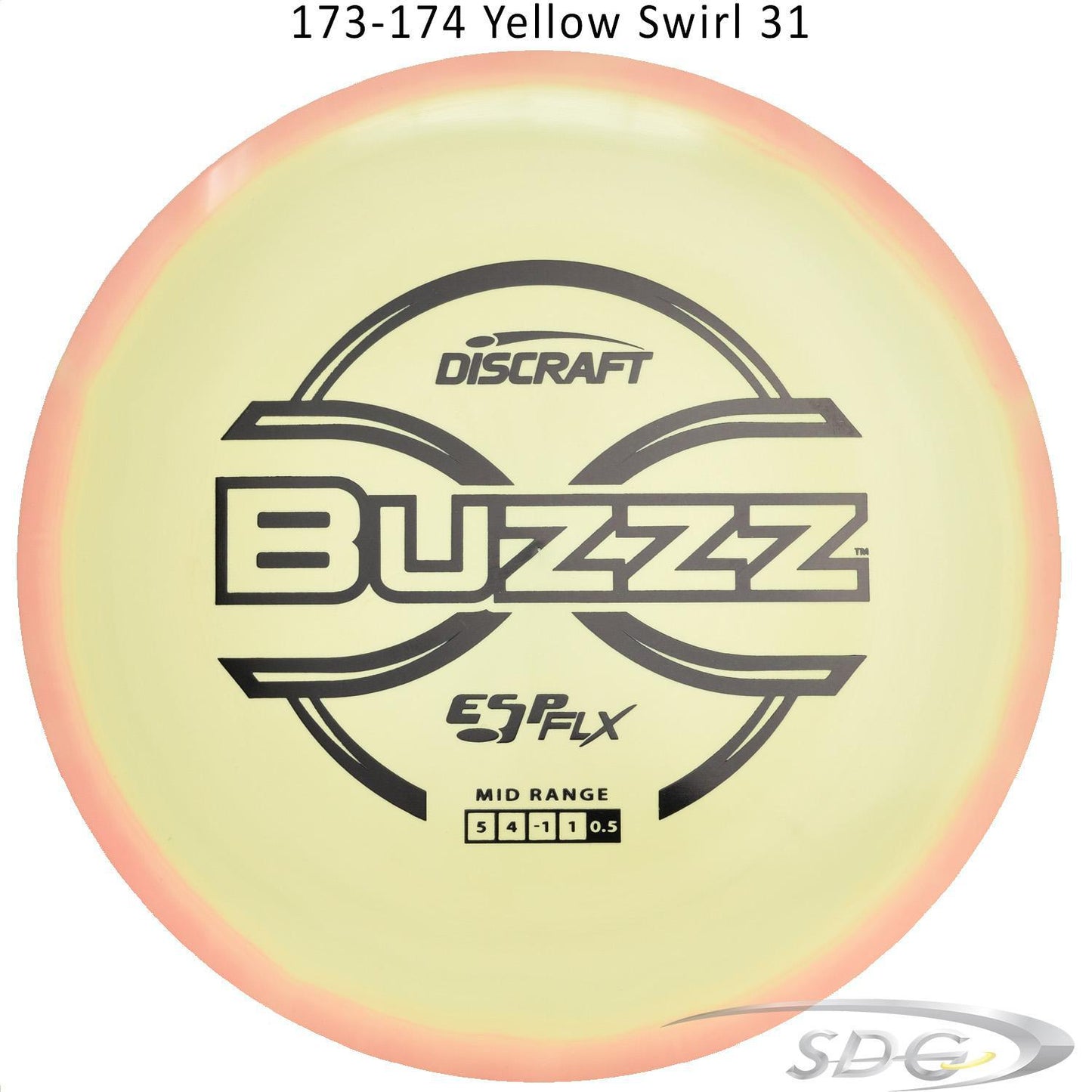 dicraft-esp-flx-buzzz-disc-golf-mid-range 173-174 Yellow Swirl 31