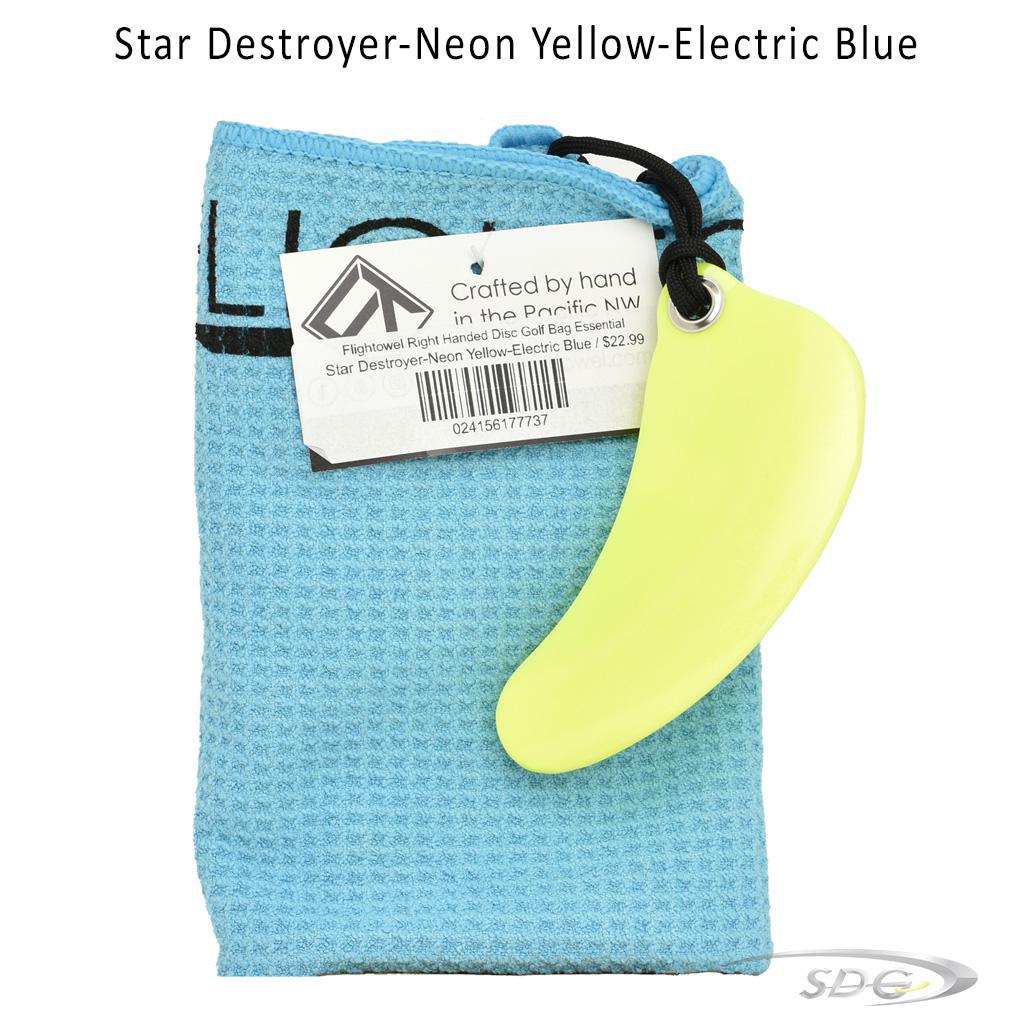 flightowel-right-handed-disc-golf-bag-essential Star Destroyer-Neon Yellow-Electric Blue 