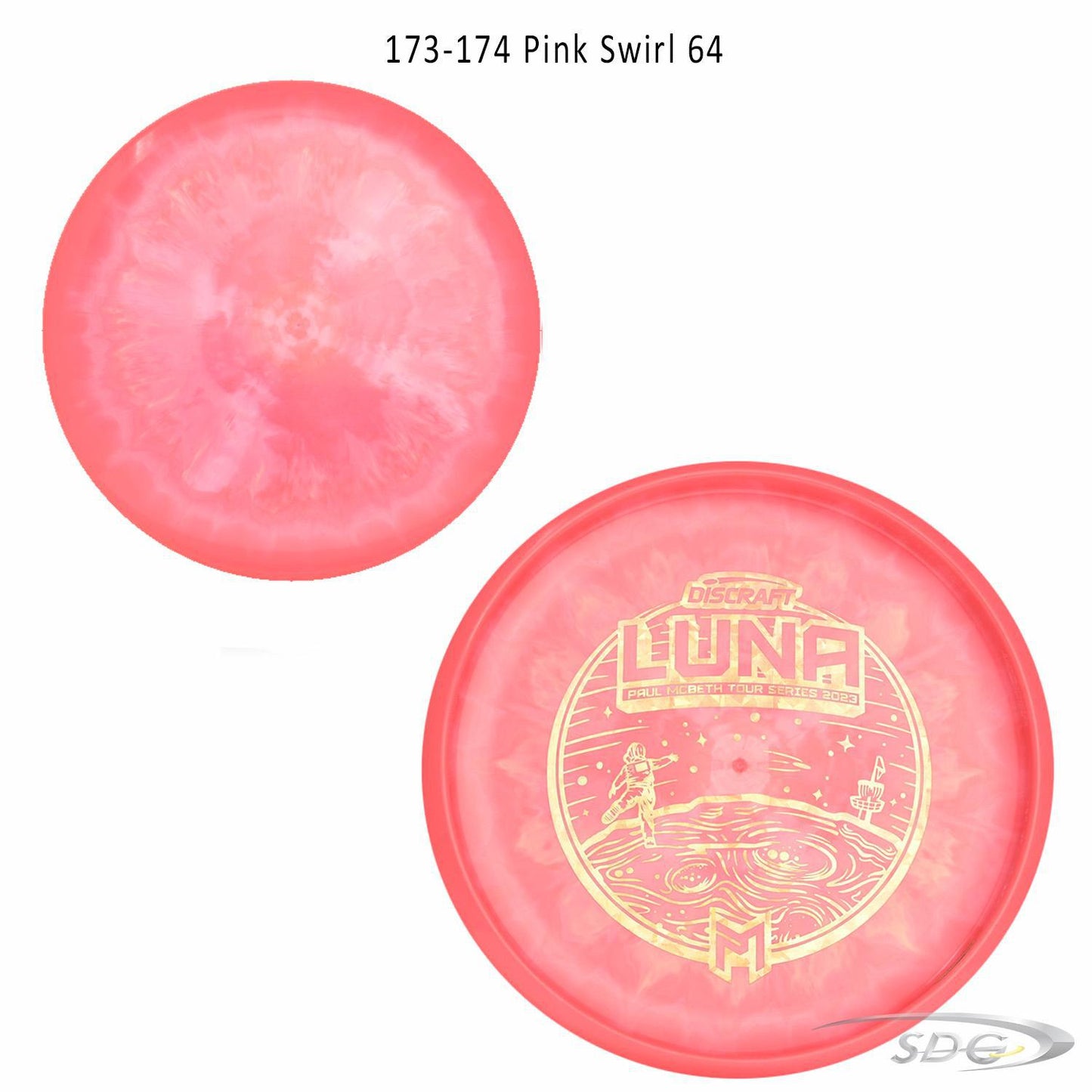 discraft-esp-luna-bottom-stamp-2023-paul-mcbeth-tour-series-disc-golf-putter 173-174 Pink Swirl 64 
