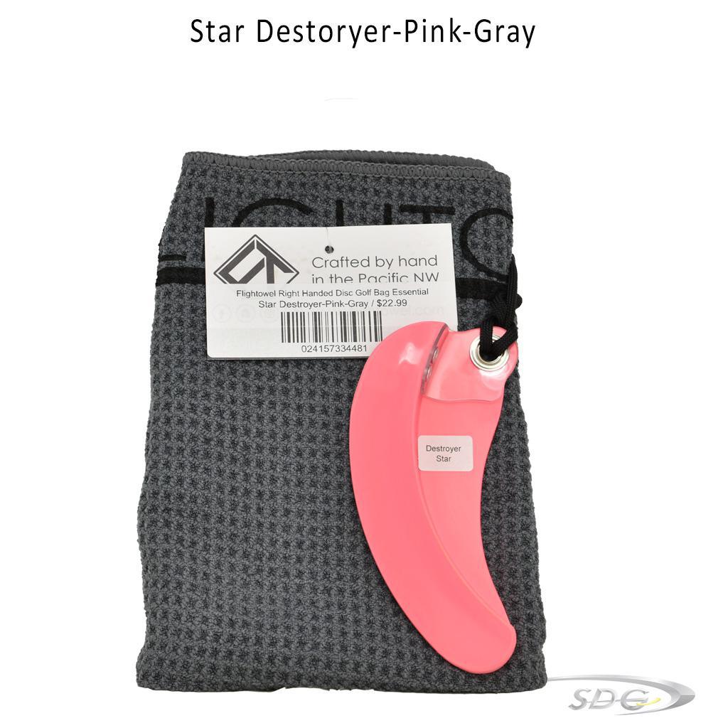 flightowel-right-handed-disc-golf-bag-essential Star Destroyer-Pink-Gray 