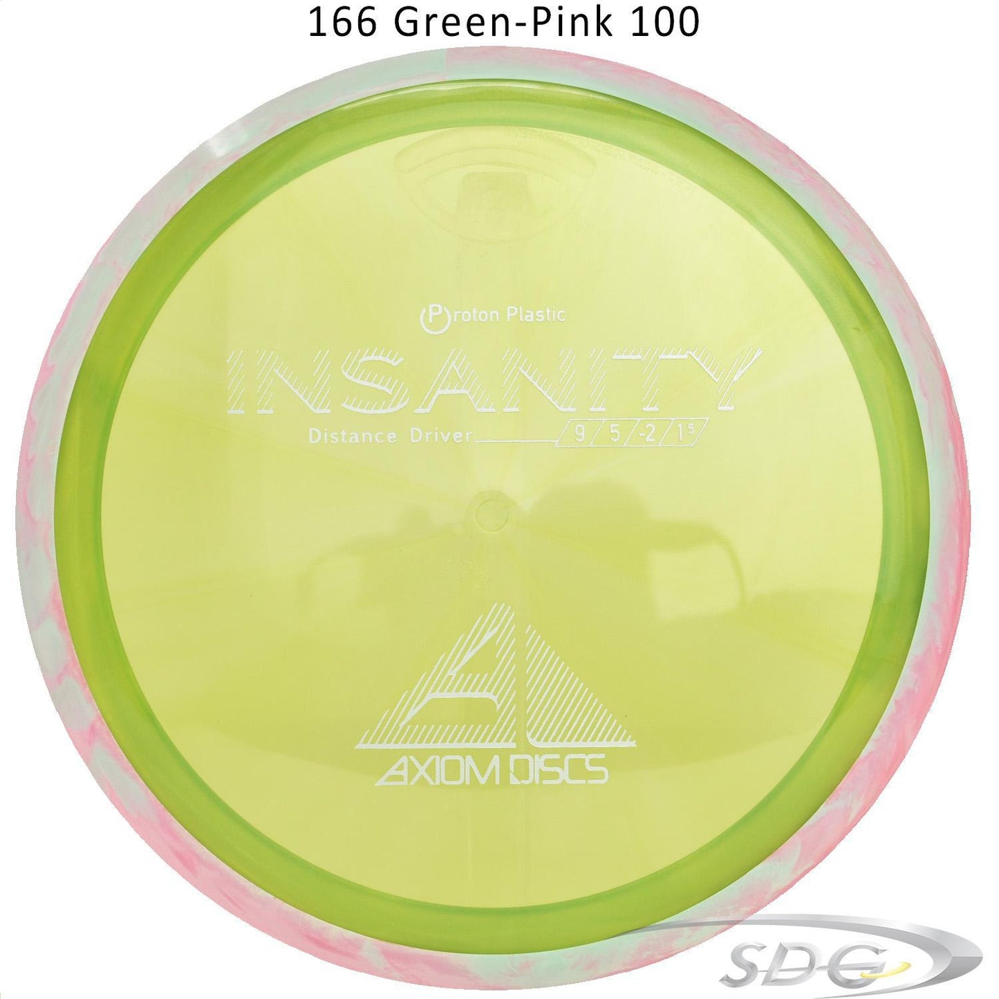 axiom-proton-insanity-disc-golf-distance-driver 166 Green-Pink 100 