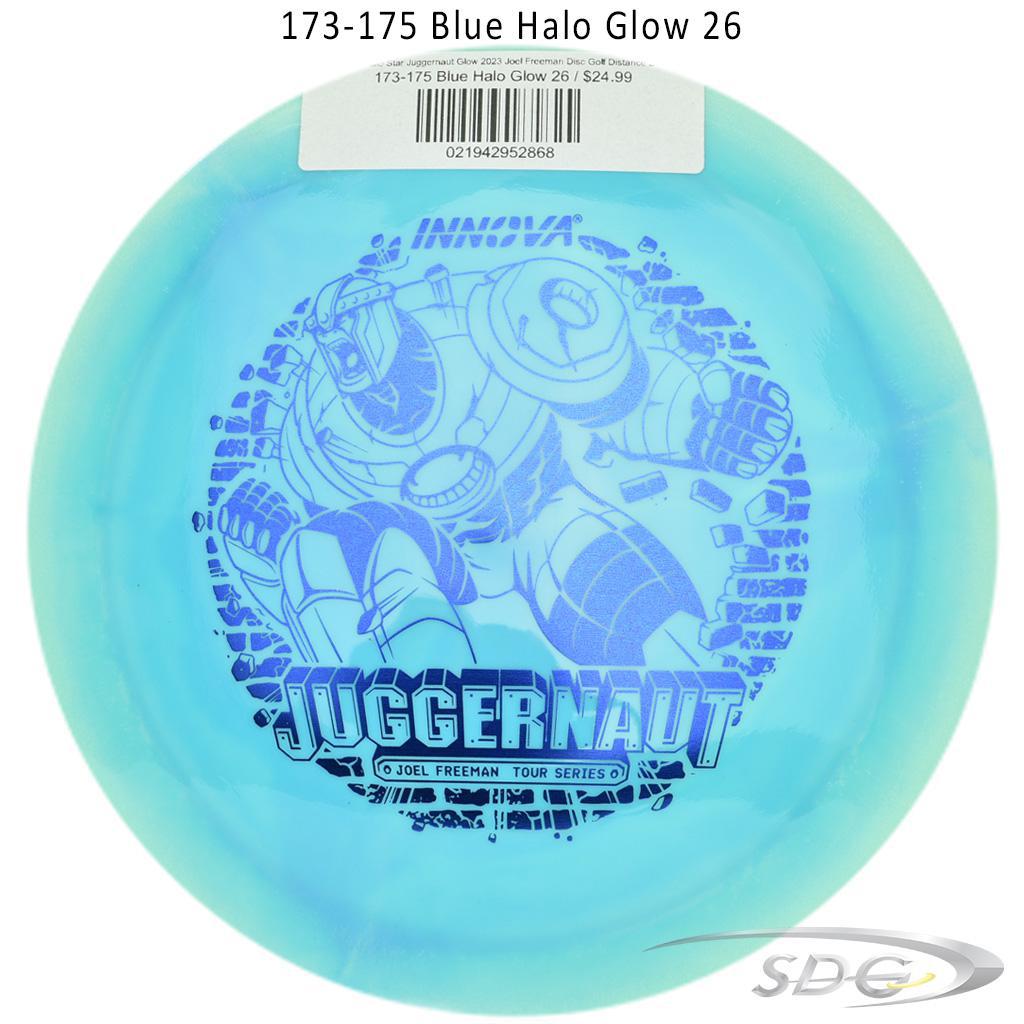 innova-halo-star-juggernaut-glow-2023-joel-freeman-disc-golf-distance-driver 173-175 Blue Halo Glow 26 