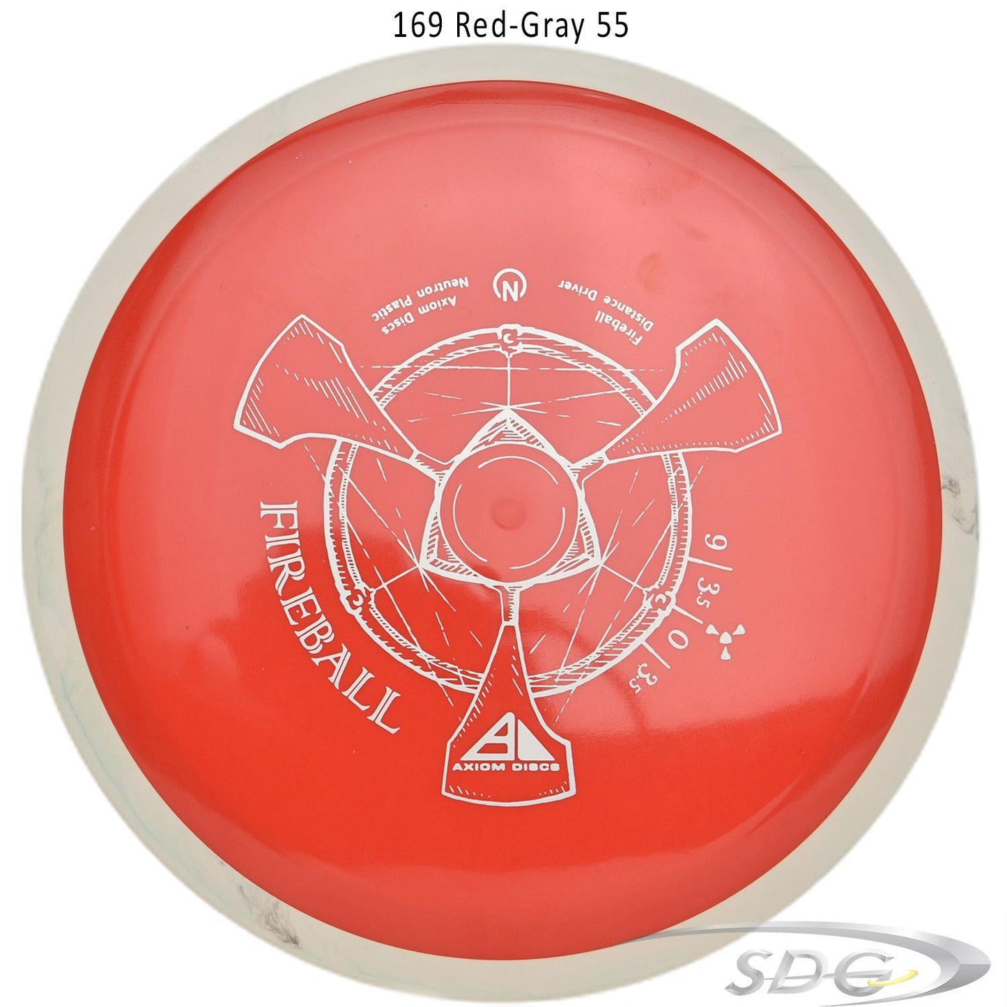 axiom-neutron-fireball-disc-golf-distance-driver 169 Red-Gray 55 