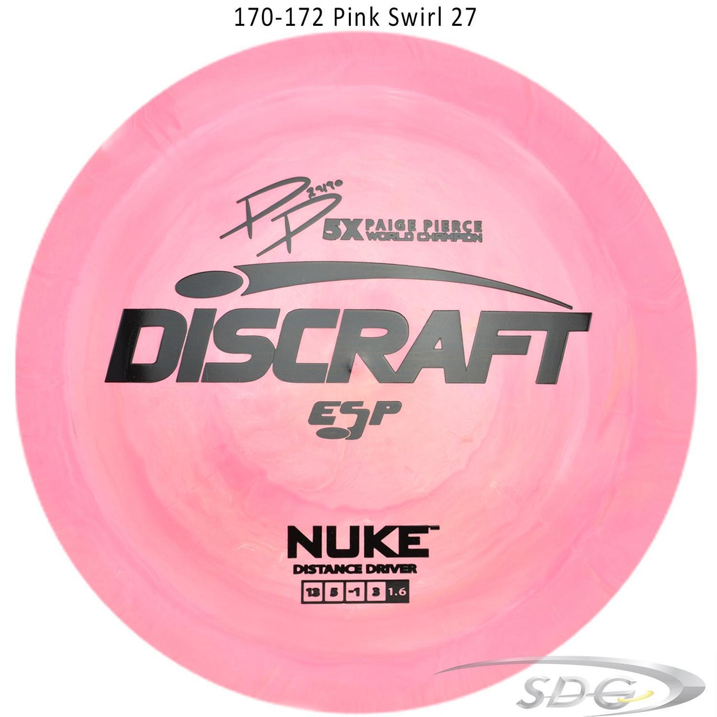 discraft-esp-nuke-paige-pierce-signature-disc-golf-distance-driver 170-172 Pink Swirl 27