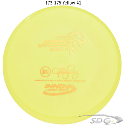 innova-star-aviarx3-jeremy-koling-signature-disc-golf-putter 173-175 Yellow 41 